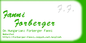 fanni forberger business card